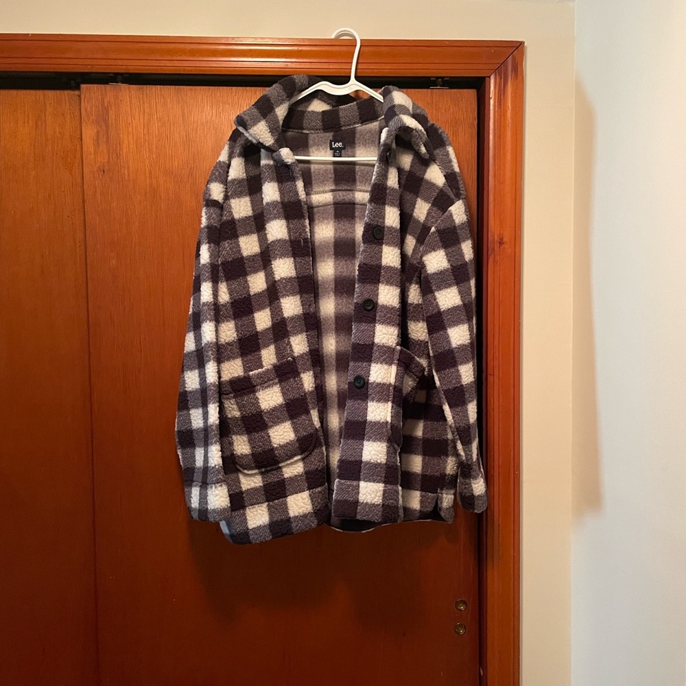 Button Up Checkered Black and White Sweatshirt